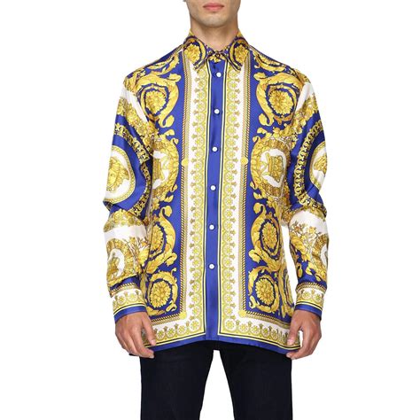 versace white shirt men|long sleeve versace shirt.